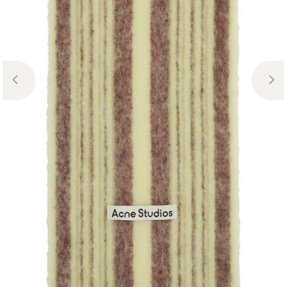 Acne Studios Cream & Berry Striped Scarf